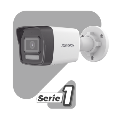 Bala IP 2 Megapixel / Lente 2.8 mm / Dual Light (30 mts IR + 30 mts Luz Blanca) / ACUSENSE Lite / Exterior IP67 / H.265+ / PoE 