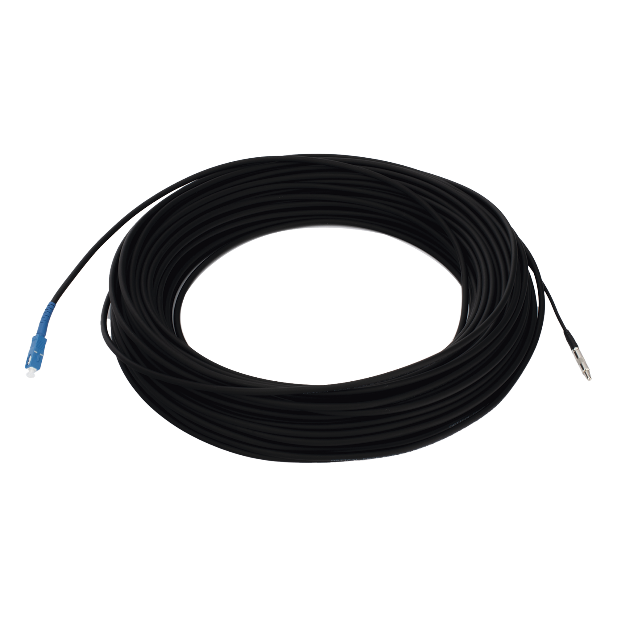 Rollo de Fibra Óptica Drop Redonda G657A2 Monomodo Simplex de 100 Metros (328.08 Pies) con Conectores SC/UPC-SC/UPC para Instalaciones Aéreas, Subterráneas o a la Intemperie — LINKEDPRO BY EPCOM · SKU LP-100-SCU