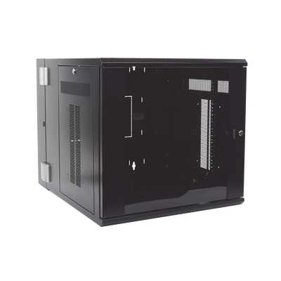 Gabinete PanZone de Montaje en Pared, de 19in, Puerta con Ventana de Seguridad, 12 UR, 762mm de Profundidad, Color Negro