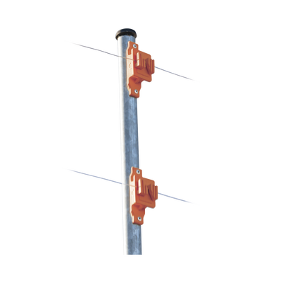 Aislador de Paso color Naranja reforzado para cercos eléctricos, resistente al clima extremoso — SFIRE · SKU SFPASOOR