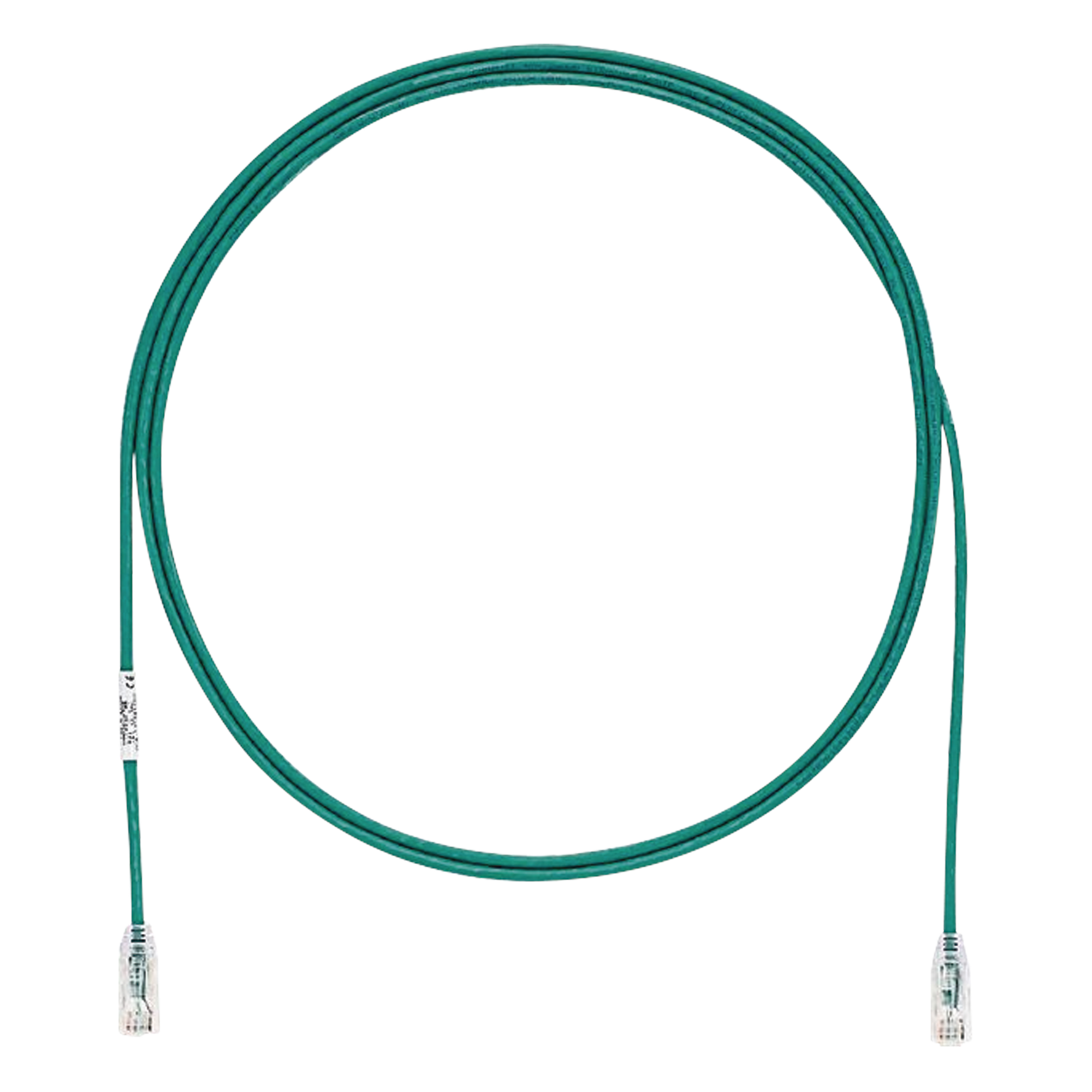 Cable de Parcheo TX6, UTP Cat6, Diámetro Reducido (28AWG), Color Verde, 2.13 Metros (7 Pies)