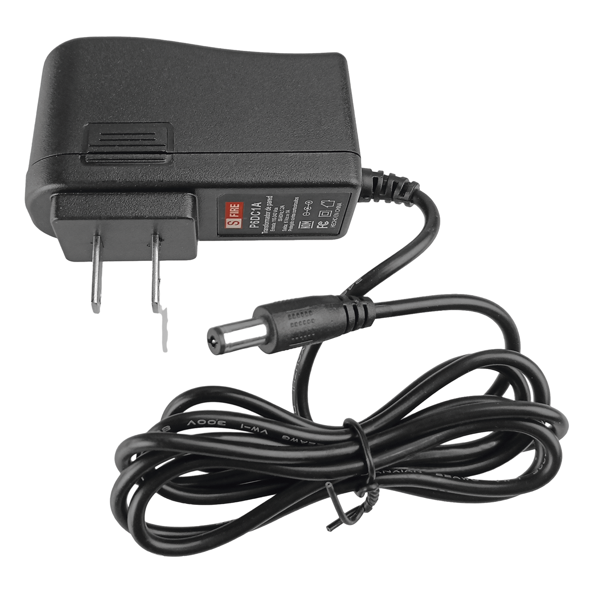Fuente de Poder de 6 Vcc / 1 A / Voltaje de Entrada de 100-240 Vca / Para Usos Múltiples/ Video Vigilancia, Acceso, Asistencia, Alarmas, Etc. — SFIRE · SKU P6DC1A