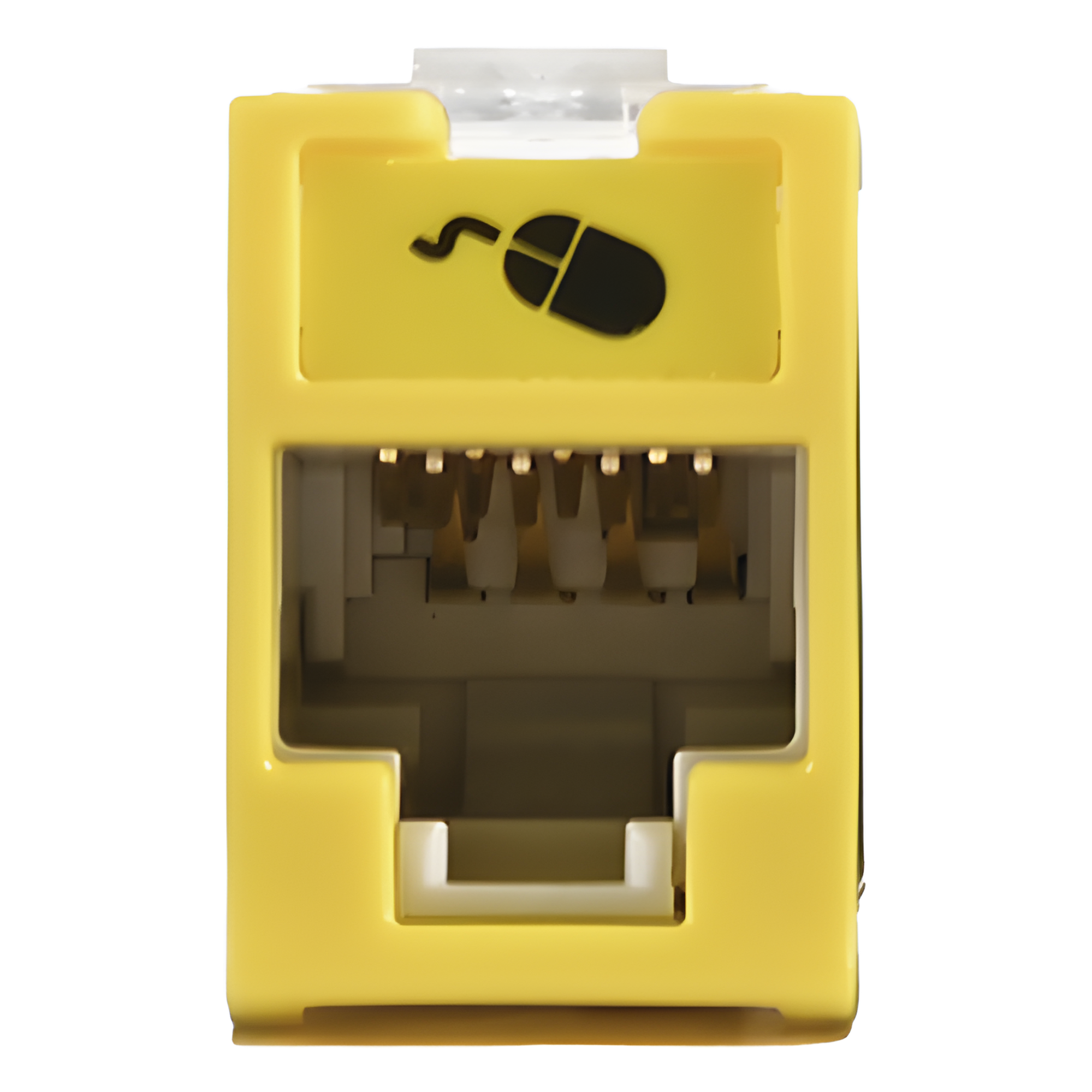 Jack Ultramax Cat6a, Utp, Montaje Híbrido en Placa de Pared (Plano y Angulado), Color Amarillo, Punch Down — SIEMON · SKU U6A-H05NS