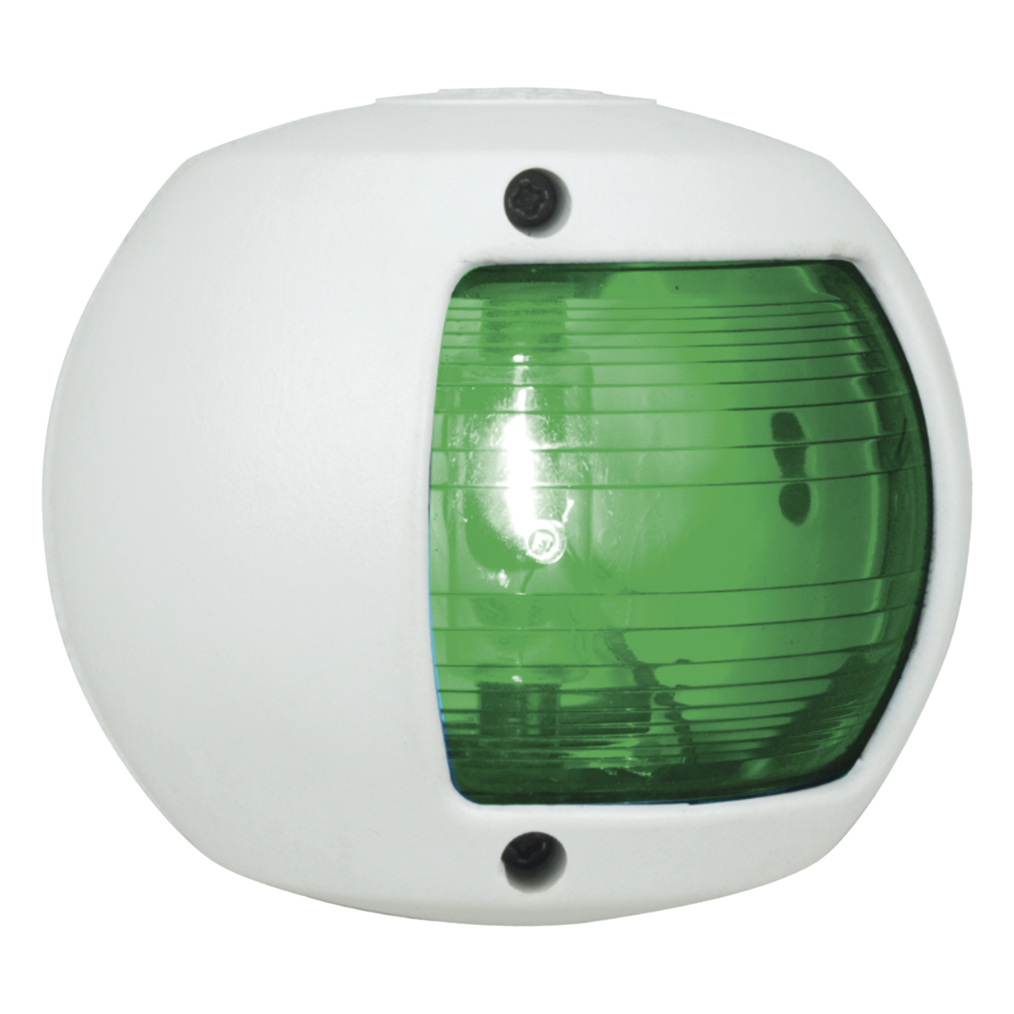 Luz lateral de Navegación en Color Verde con Carcasa Blanca para Embarcaciones a Vela o a Motor de Menos de 20 Metros — PERKO · SKU 0170-WSD-12V