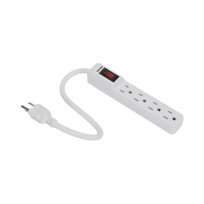Multicontacto con cable 30 cm. 4 tomas 127 Vca línea, tierra, neutro 15 A max.