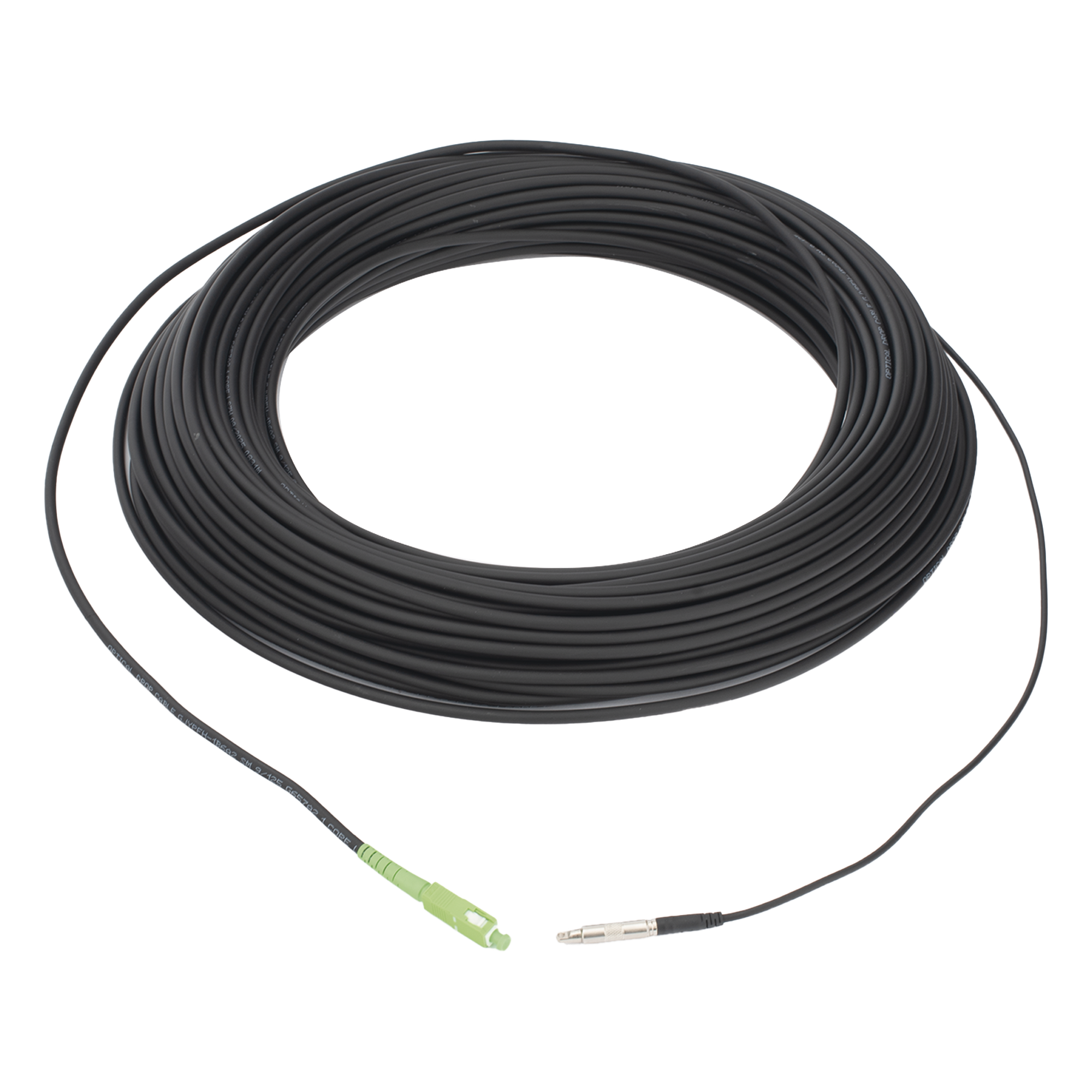 Rollo de Fibra Óptica Drop Redonda G657A2 Monomodo Simplex de 50 Metros (164 Pies) con Conectores SC/APC-SC/APC para Instalaciones Aéreas, Subterráneas o a la Intemperie