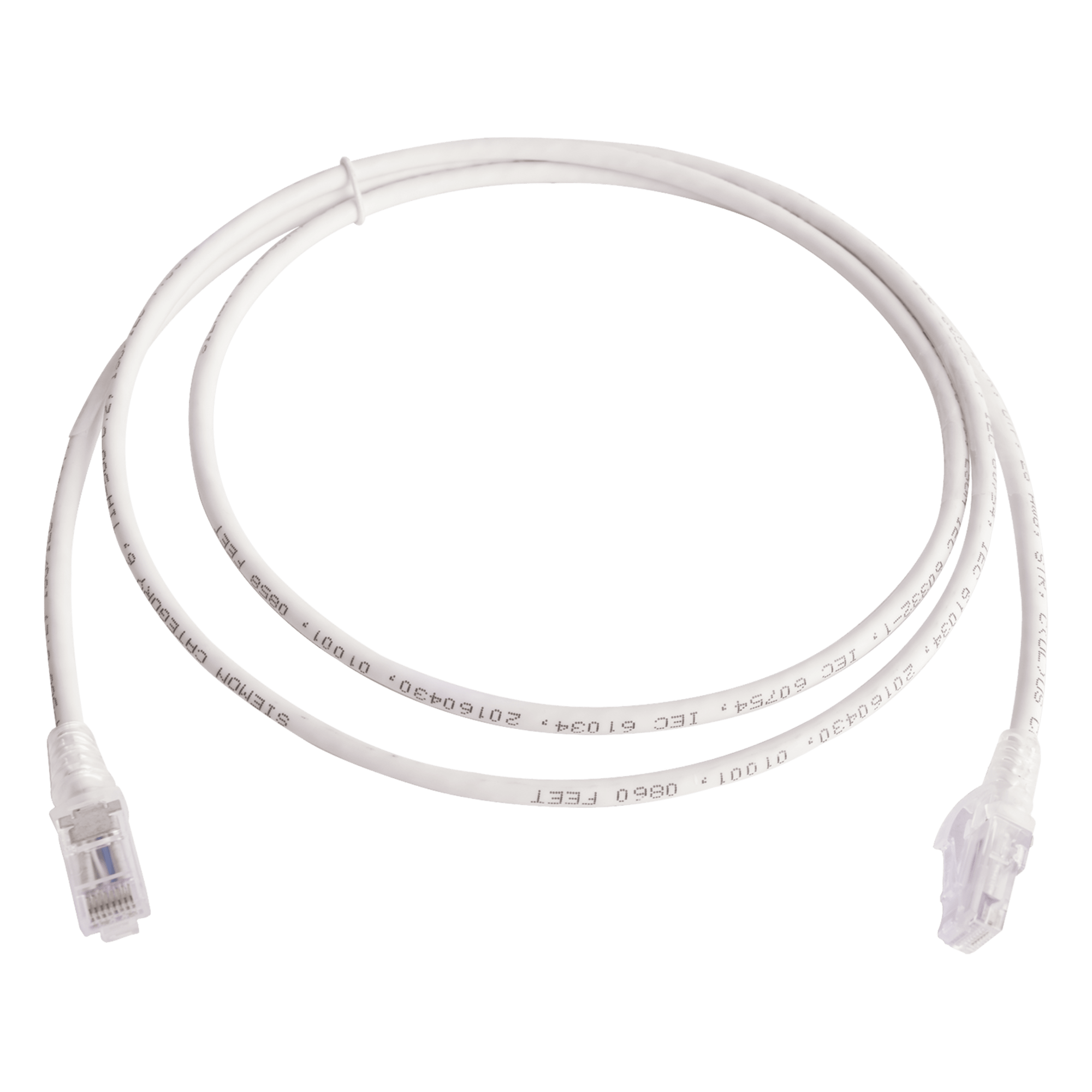 Patch Cord MC6 Modular Cat6 UTP, CM/LS0H, 1.52 Metros (5 Pies), Color Blanco, Versión Bulk (Sin Empaque Individual) — SIEMON · SKU MC6-05-02B