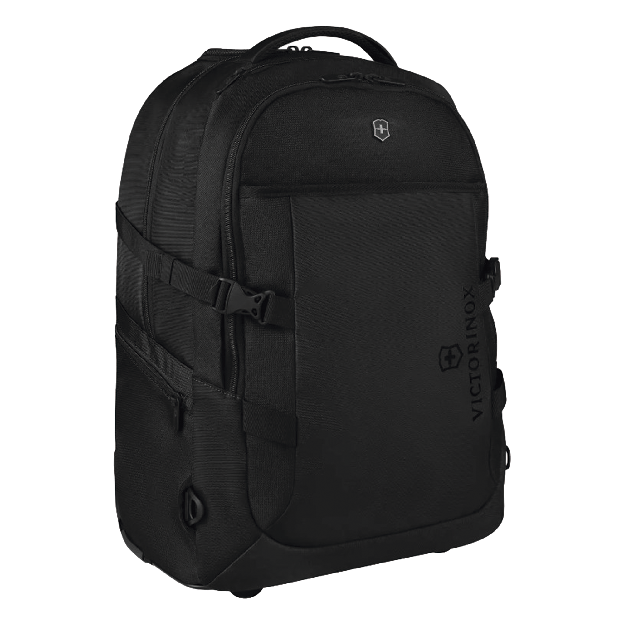 Mochila VX Sport EVO con Ruedas, Mango Telescópico y Correas al Hombro. Fabricada en Poliéster Negro repelente al Agua. Backpack on Wheels. — VICTORINOX · SKU 611-425