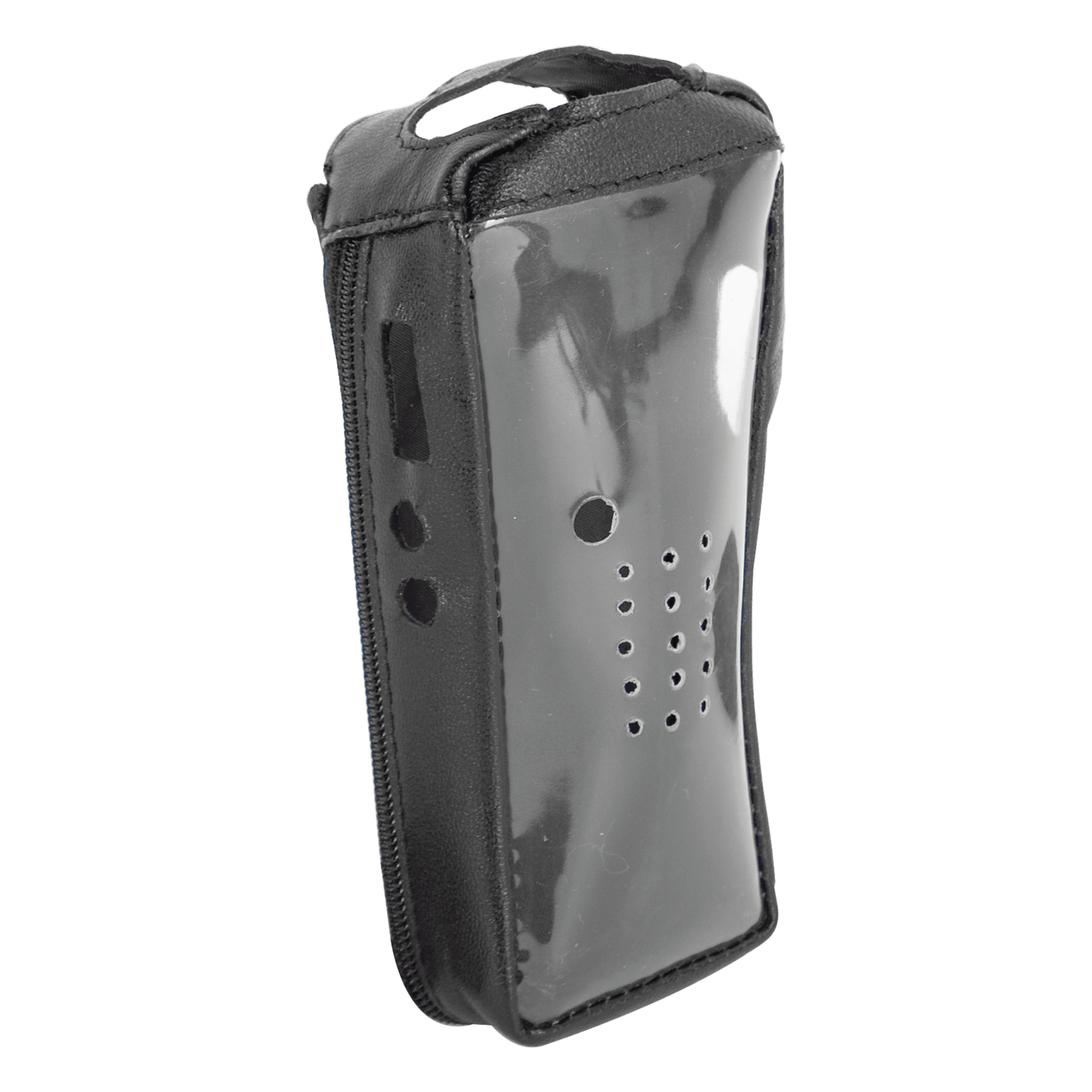 Funda Reforzada de piel con frente transparente para radios TK-2212, TK-2212L, TK-3212 y TK-3212L. 