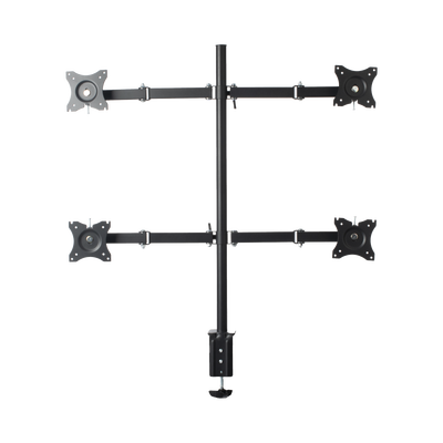 Montaje de Escritorio articulado para 4 monitores de 13 a 27" / Soporta hasta 15 kg / Vesa 75 x 75 / 100 x 100 / Acero 