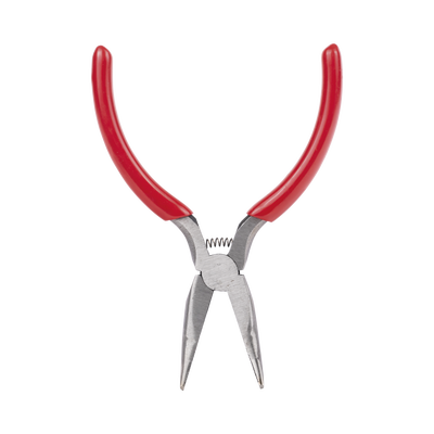Pinza punta Curveada de 5” con Mango Forrado Plástico.