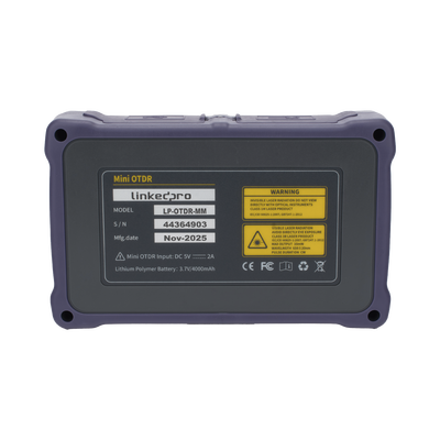 OTDR Touch para Pruebas en los Enlaces de Fibra Óptica Multimodo / Longitudes de onda 850nm y 1300nm / Función VFL 10mW / Función OPM / Función de Mapeo de cables de Red RJ45 / Recargable / Distancia de prueba de hasta 2
