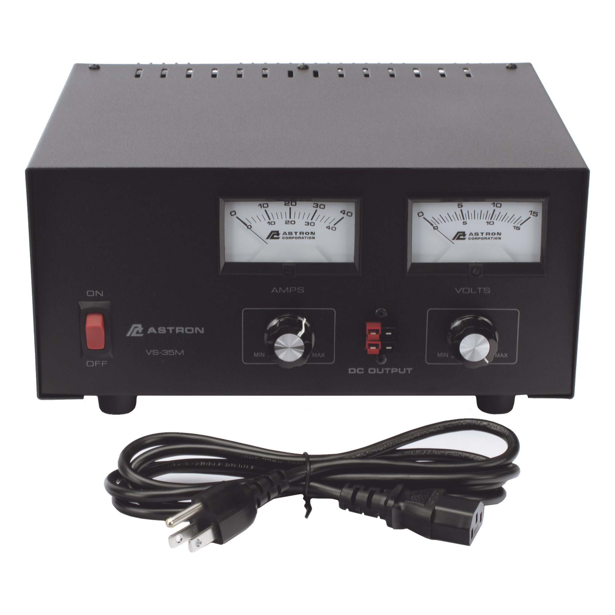 Fuente de poder 13.8Vcc, 35A, lineal, voltaje y corriente variable con medidores