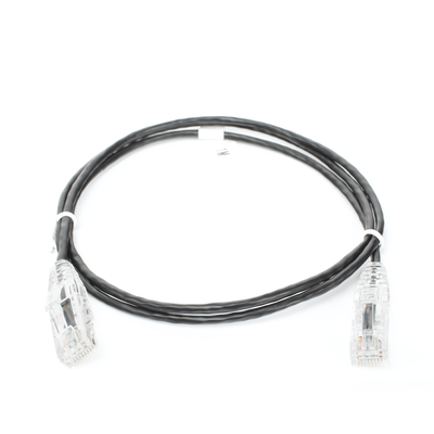 Cable de Parcheo Slim UTP Cat6 - 1 Metro (3.28 Pies), Negro, Diámetro Reducido (28 AWG)