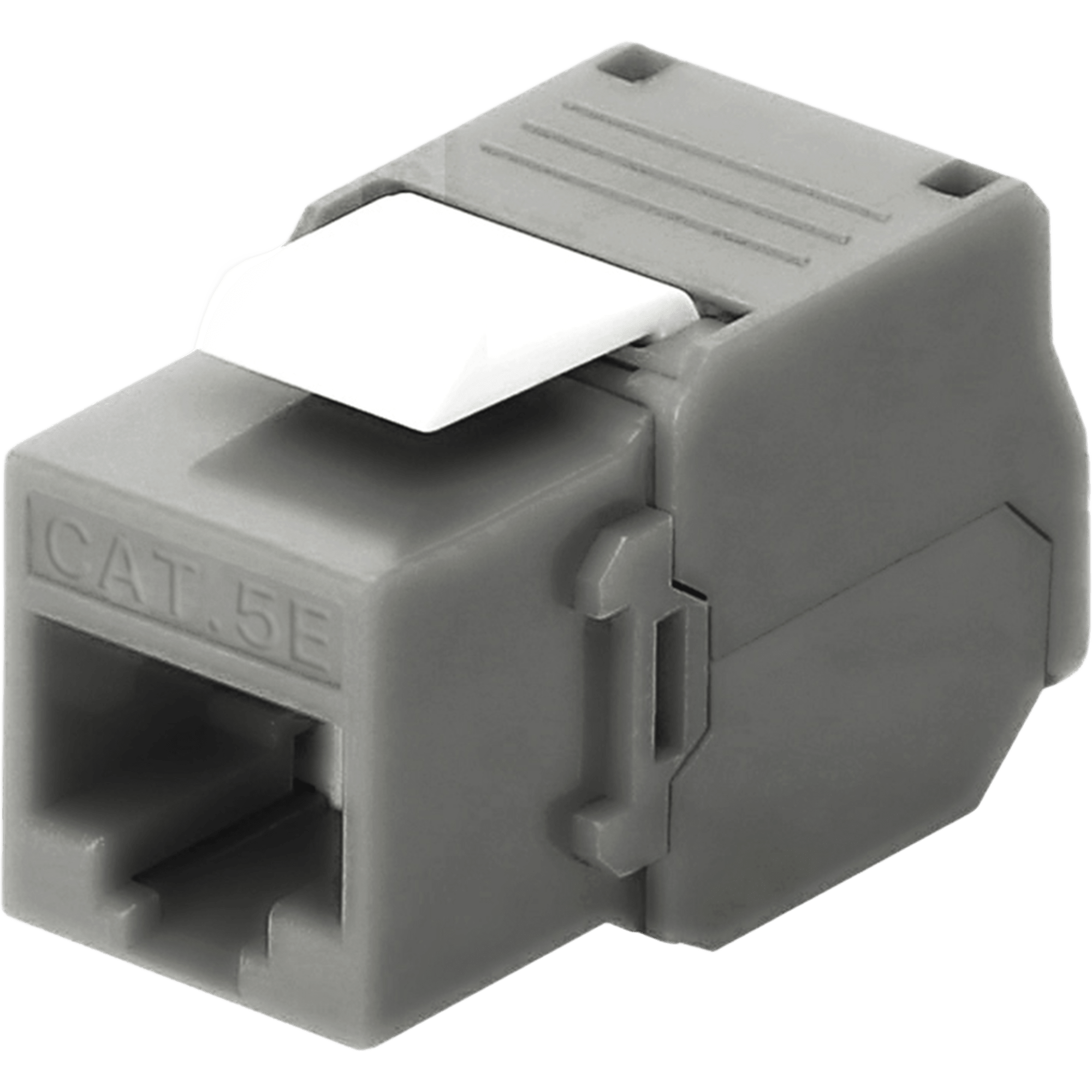Módulo Jack Keystone Cat5e (Toolless), con Terminación en Ángulo 180 - Color Gris, Compatible con Faceplate y Patchpanel Linkedpro