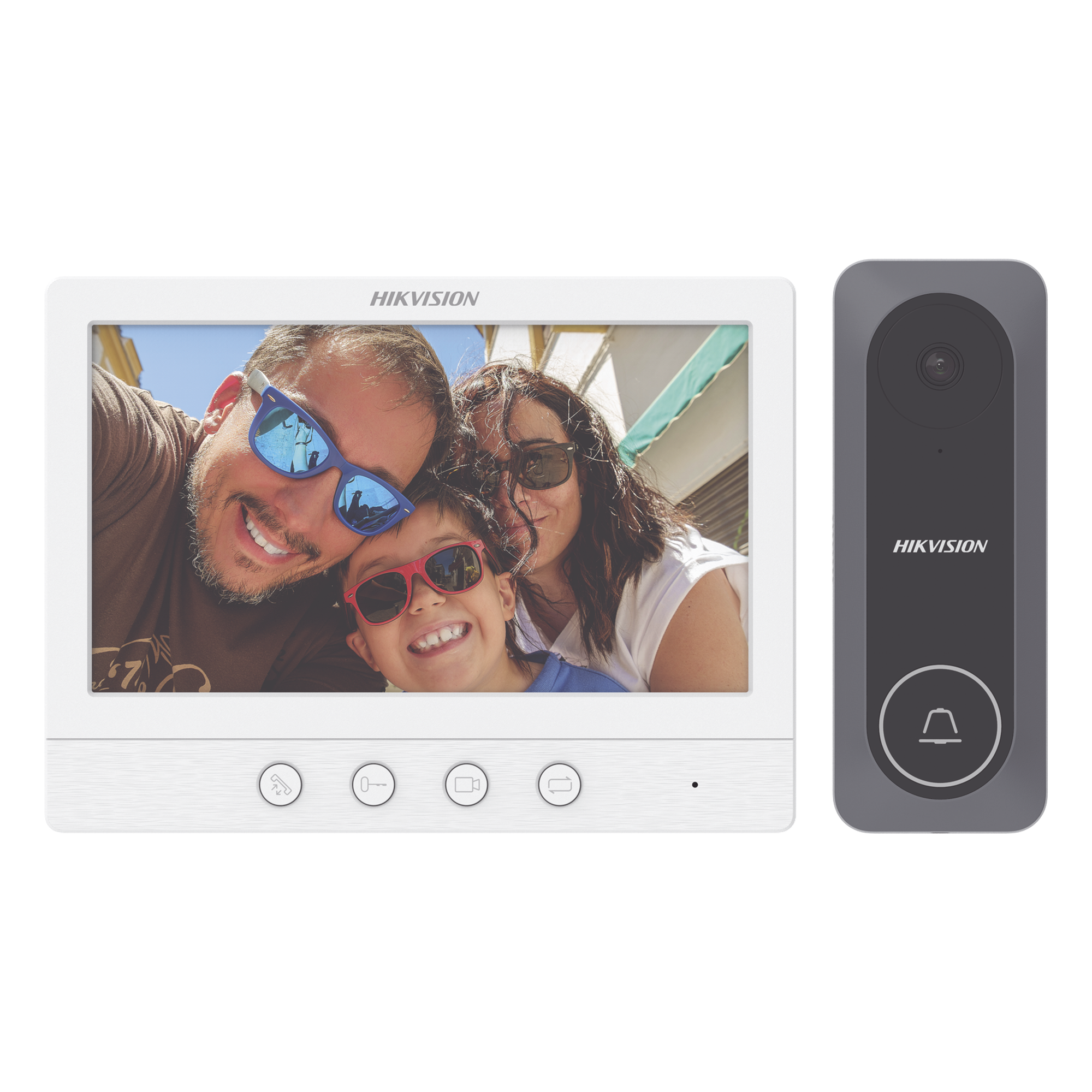 Kit de Videoportero TurboHD con Pantalla LCD a Color de 7" / Frente de Calle para Exterior de Policarbonato / 720p (1 Megapíxel )130° de Visión (Gran Angular) — HIKVISION · SKU DS-KIS212