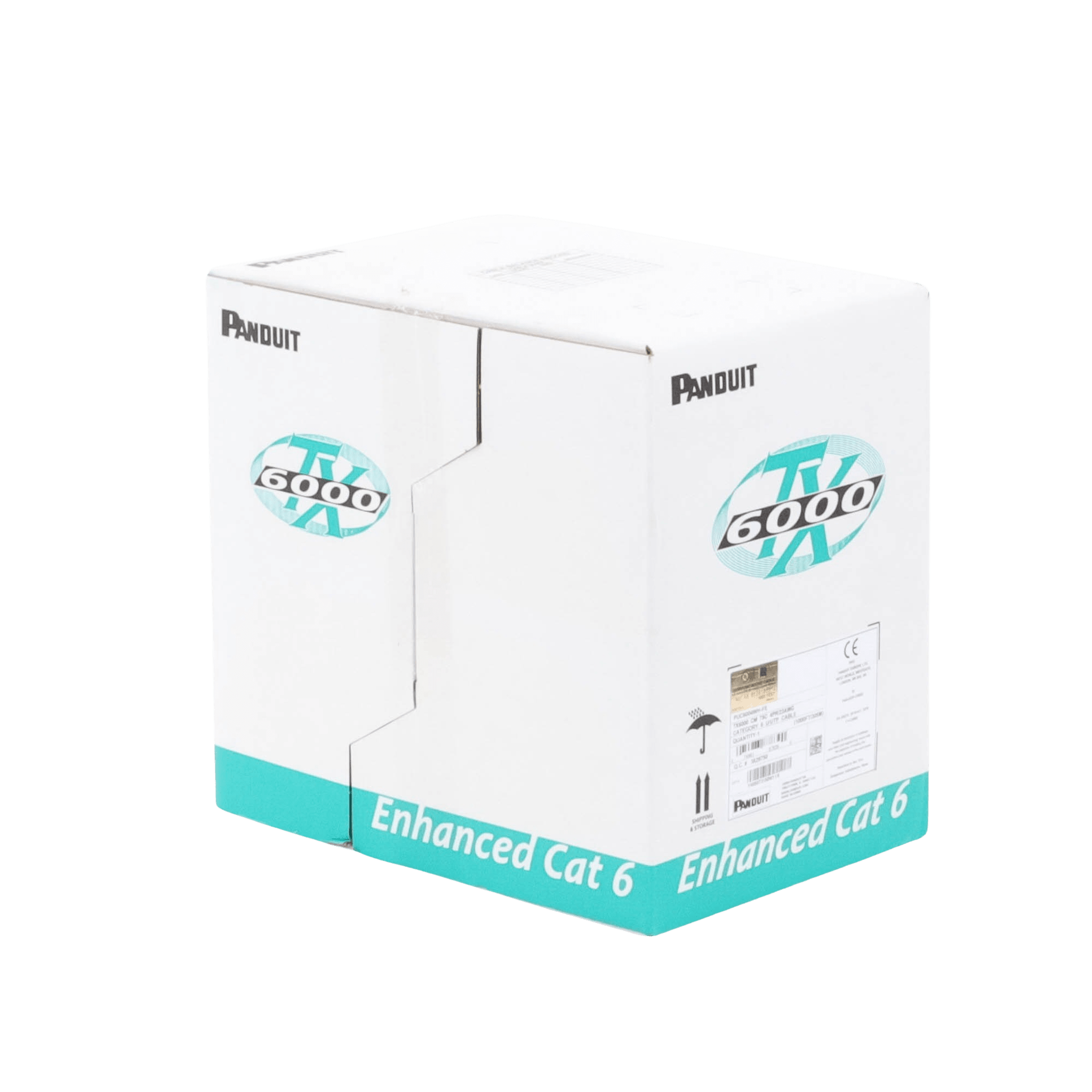 Bobina de Cable UTP 305 Metros (1000 Pies) de Cobre, TX6000? PanNet, Reelex, Blanco, Categoría 6 Mejorado (23 AWG), PVC (CM), de 4 Pares