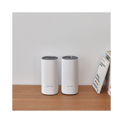Kit de Router inalámbrico mesh Deco E4 para Hogar / Doble banda AC 1200 / 2 puertos 10/100 Mbps / Compatible con amazon alexa.