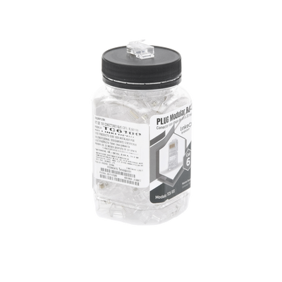 Bote con 100 Piezas de Plug Modular RJ45 Cat6 sin Blindaje, Chapado de Oro a 30 Micras para Durabilidad Extrema