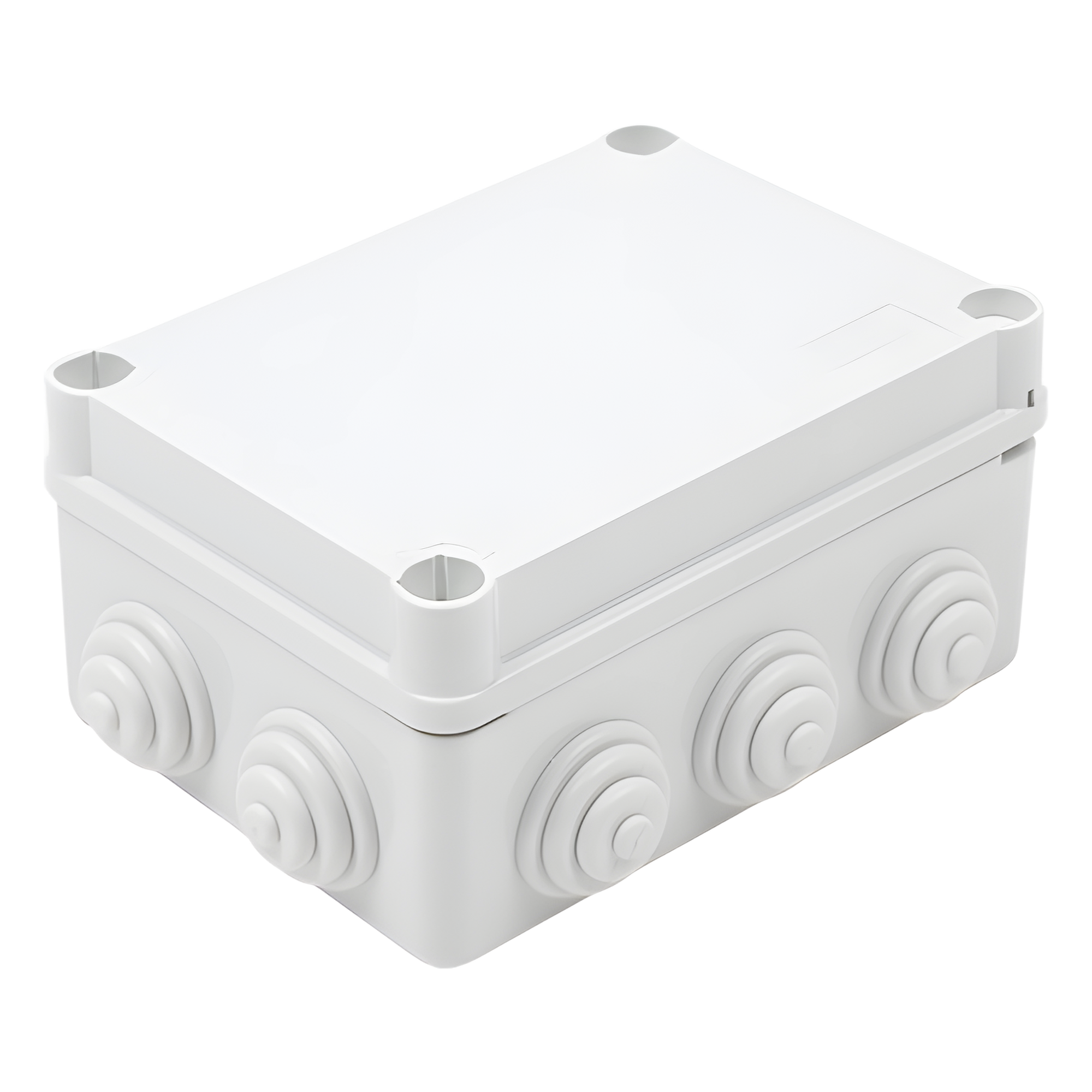 Caja Estanca de PVC Para Derivación y Conexión, 10 Entradas, Tapa con Tornillo de 1/4" de Vuelta, 150x110x70 mm (Área interna), Uso Exterior IP55, Material que no Propaga el Fuego y Libre de Hálogenos — GEWISS · SKU GW-44-026