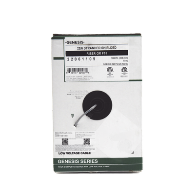 Bobina de 305 Metros (1000 Pies) de Cable / 6 x 22 AWG Blindado / Riser / Color Gris / Para Aplicaciones de Audio, Seguridad y Control