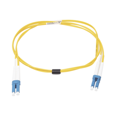 Jumper de Fibra Óptica Monomodo (OS2), XGLO, Riser, LC/UPC-LC/UPC Duplex, OFNR, Color Amarillo, 1 Metro (3.28 Pies)