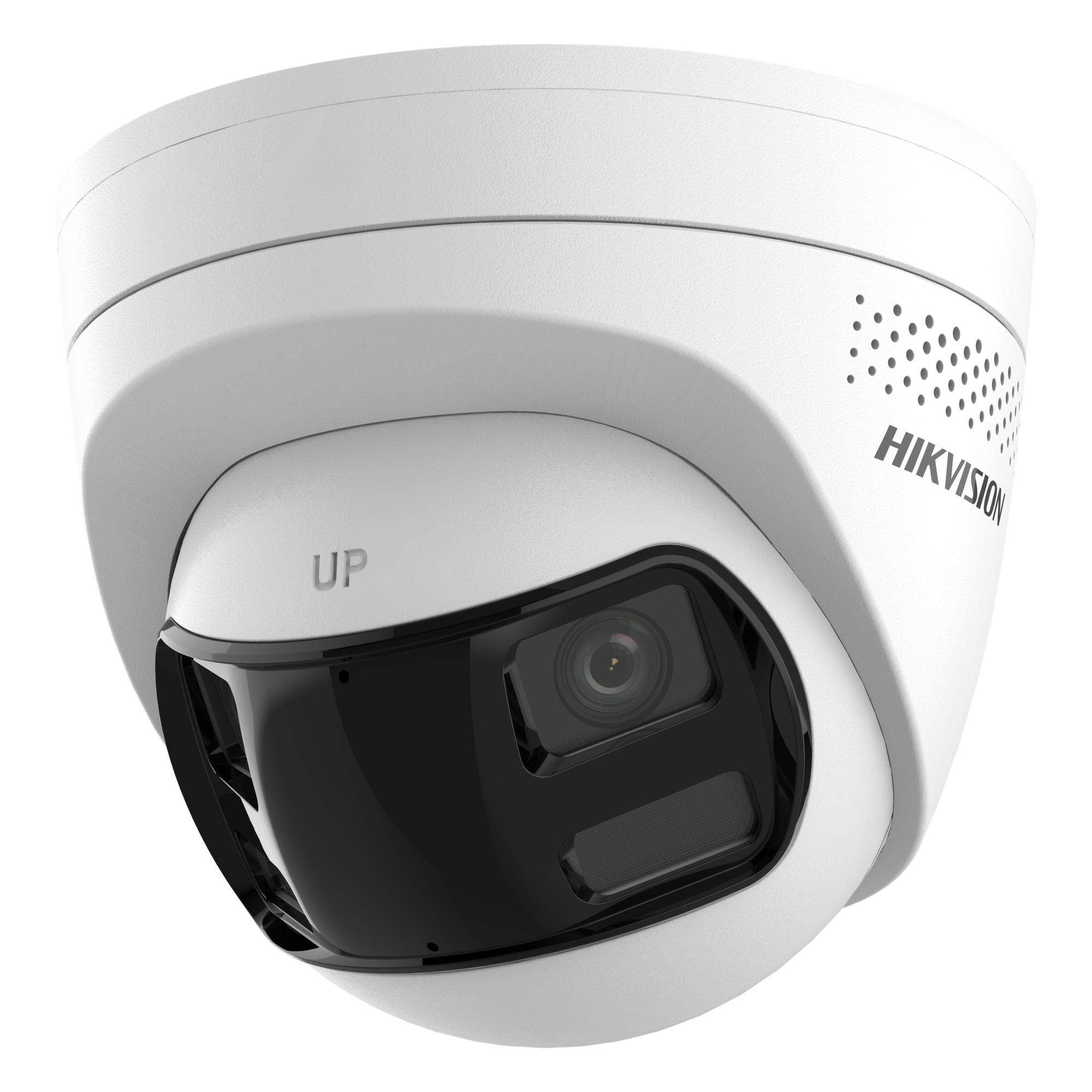 [PROTECCIÓN ACTIVA] Turret IP 6Megapixel / 2 Lentes de 2.8 mm (Imagen Panorámica 180°) / 30 mts IR / Exterior IP67 / Luz Intermitente y Alerta de Audio / Audio Bidireccional / ACUSENSE / WDR 120 dB / Micro SD — HIKVISION · SKU DS-2CD1363G2P-LIUF/SL
