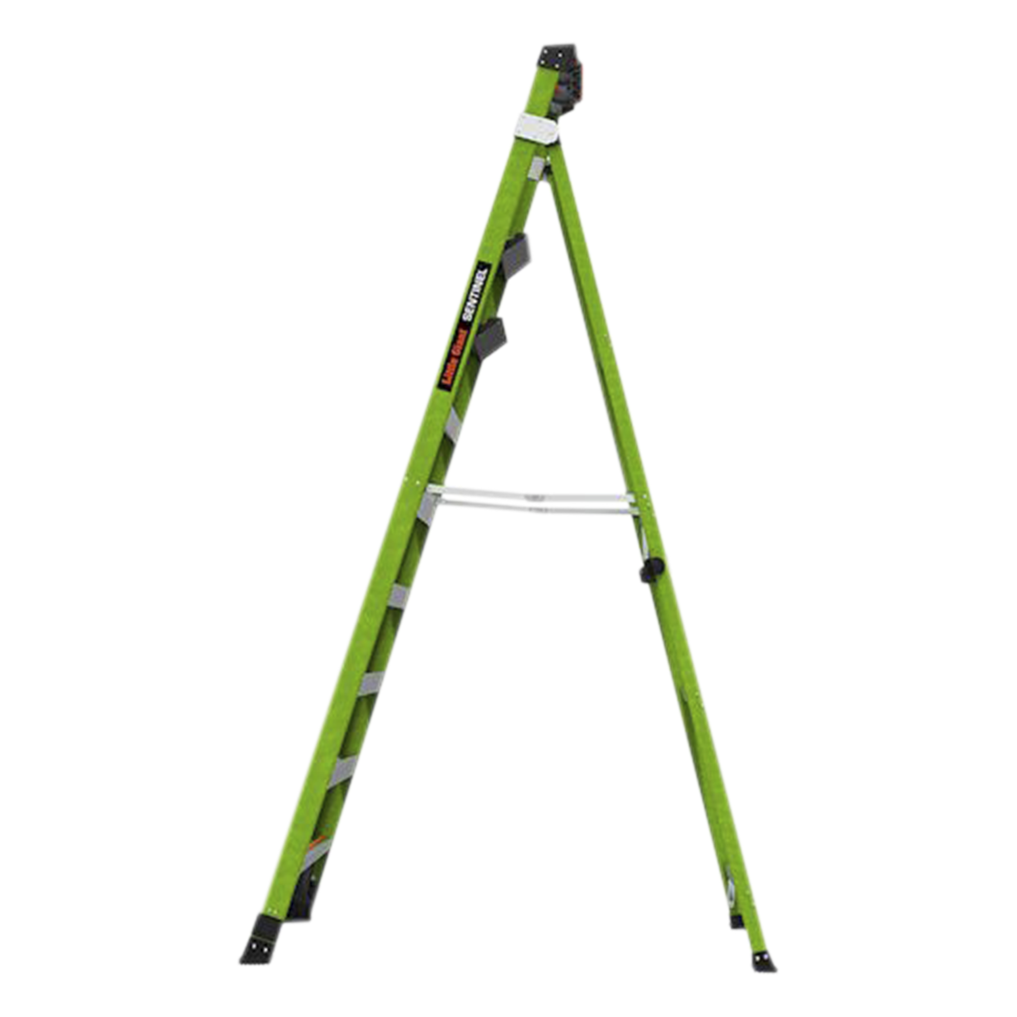Escalera de 3.05 m Capacidad máxima de 170 Kg, inclinada, de fibra de vidrio con almohadilla de pared giratoria.