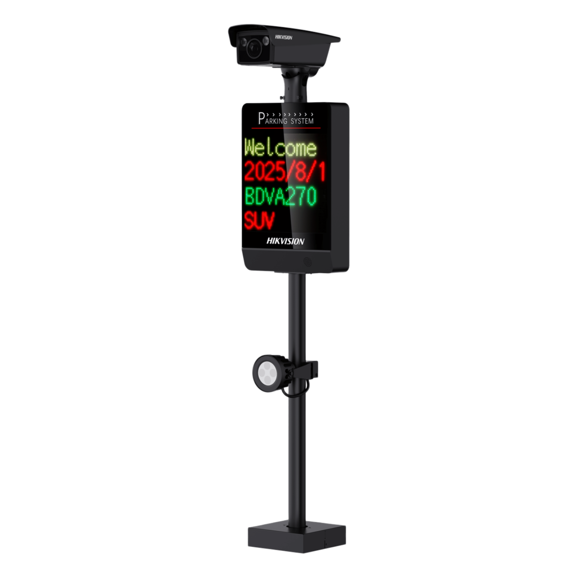 Kit ANPR 4MP / Reconocimiento de Matrículas / Cámara 2688×1520 / Pantalla LED Integrada / Luz Complementaria 20 m (65.6 ft) / Control de Barrera — HIKVISION · SKU DS-TMC400-E