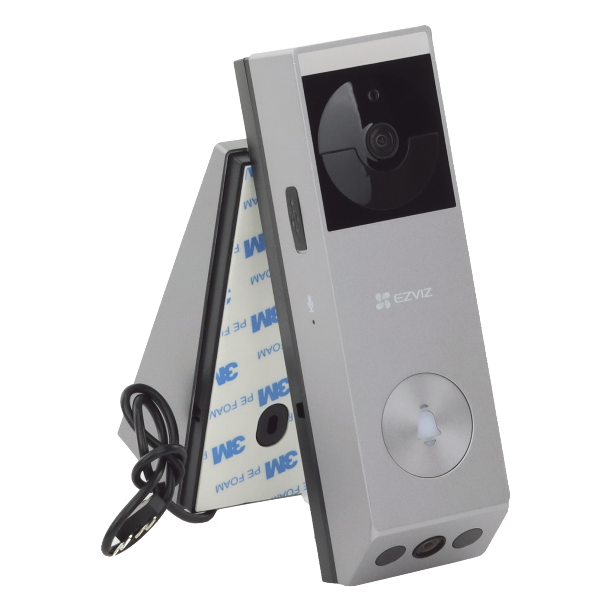 Doorbell de Batería Recargable con Transformador de 5Vcc o Panel Solar (Incluye Panel) / 3 megapíxel / Doble Lente / Protección IP65 / Audio de Dos Vías