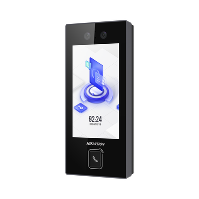 Terminal Facial Min Moe con BOTON DE LLAMADA FÍSICO / 3000 Rostros / Pantalla 4.5" / Administrable en la Nube con Hik-Connect Teams / Exterior IP65 / PoE / WiFi / HIK-IA / SIP Estandar — HIKVISION · SKU DS-K1T344MBWX-E1