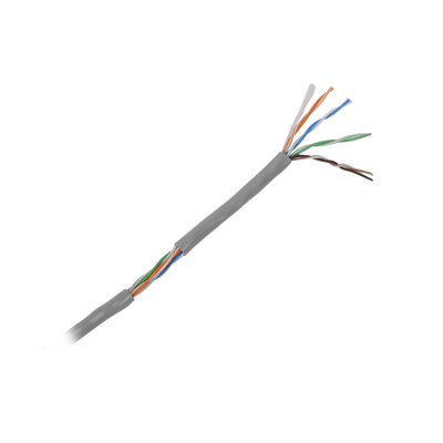 Bobina de Cable de 305 Metros (1000 Pies) Cat5e, Aleación de Cobre y Aluminio (CCA), Color Gris, Uso Interior