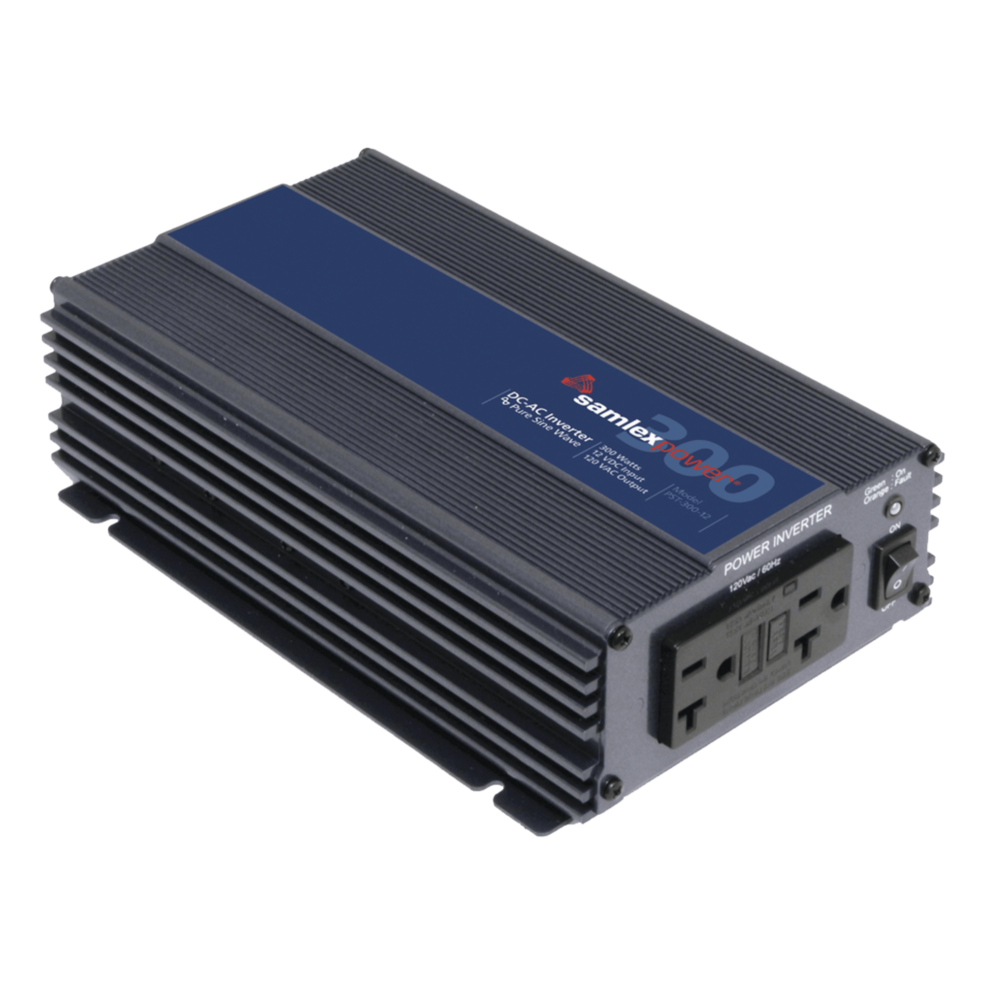 Inversor de Corriente Onda Pura 300W, Entrada 24 Vcc, Salida 120 Vca — SAMLEX · SKU PST-300-24