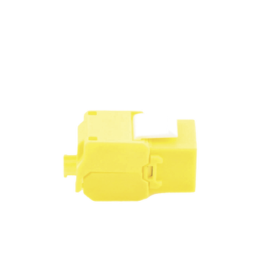 Módulo Jack Keystone Cat6A (Toolless), con Terminación en Ángulo 180 - Color Amarillo, Compatible con Faceplate y Patchpanel Linkedpro