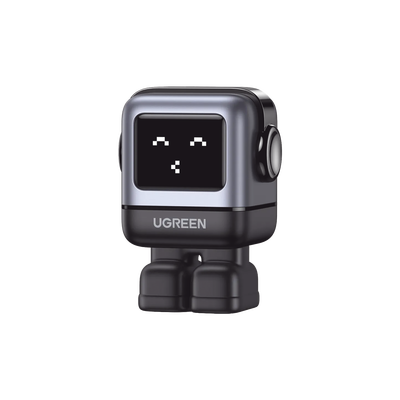 Cargador RobotGaN de 65W Serie UNO | 3 Puertos de Carga Rápida | 2 USB-C | 1 USB-A | PD 3.0 | QC 4.0 | Carga Inteligente | Tecnología GaN II | Zapato Magnético Extraíble | Carcasa Ignífuga | Pantalla LED