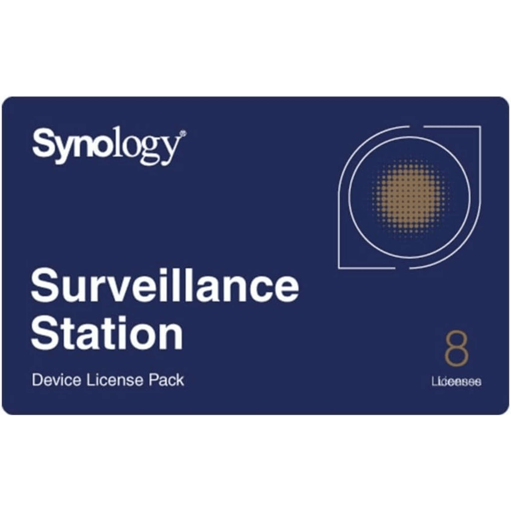 Licencias de Dispositivos de Vigilancia Synology | Paquete de 8 Licencias | Compatibilidad con Cámaras IP, Módulos de E/S, Altavoces IP | Gestión Centralizada CMS | Licencias Predeterminadas Incluidas. — SYNOLOGY · SKU CLP8-E