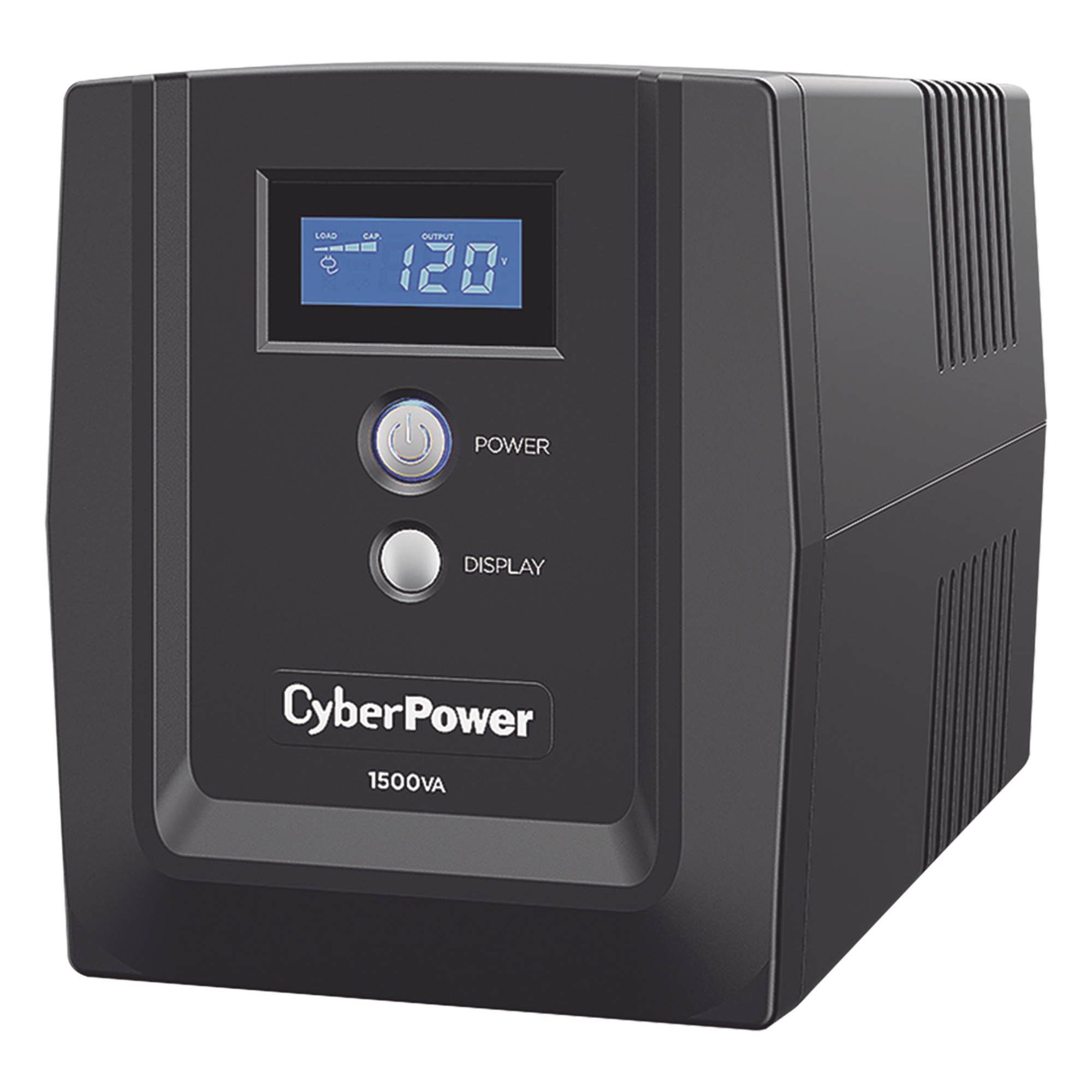 UPS de 1500 VA/900 W, Topología Línea Interactiva, Entrada 120 Vca NEMA 5-15P, y 8 Salidas NEMA 5-15R, Con Regulador de Voltaje (AVR) — CYBERPOWER · SKU OM1500ATLCDA