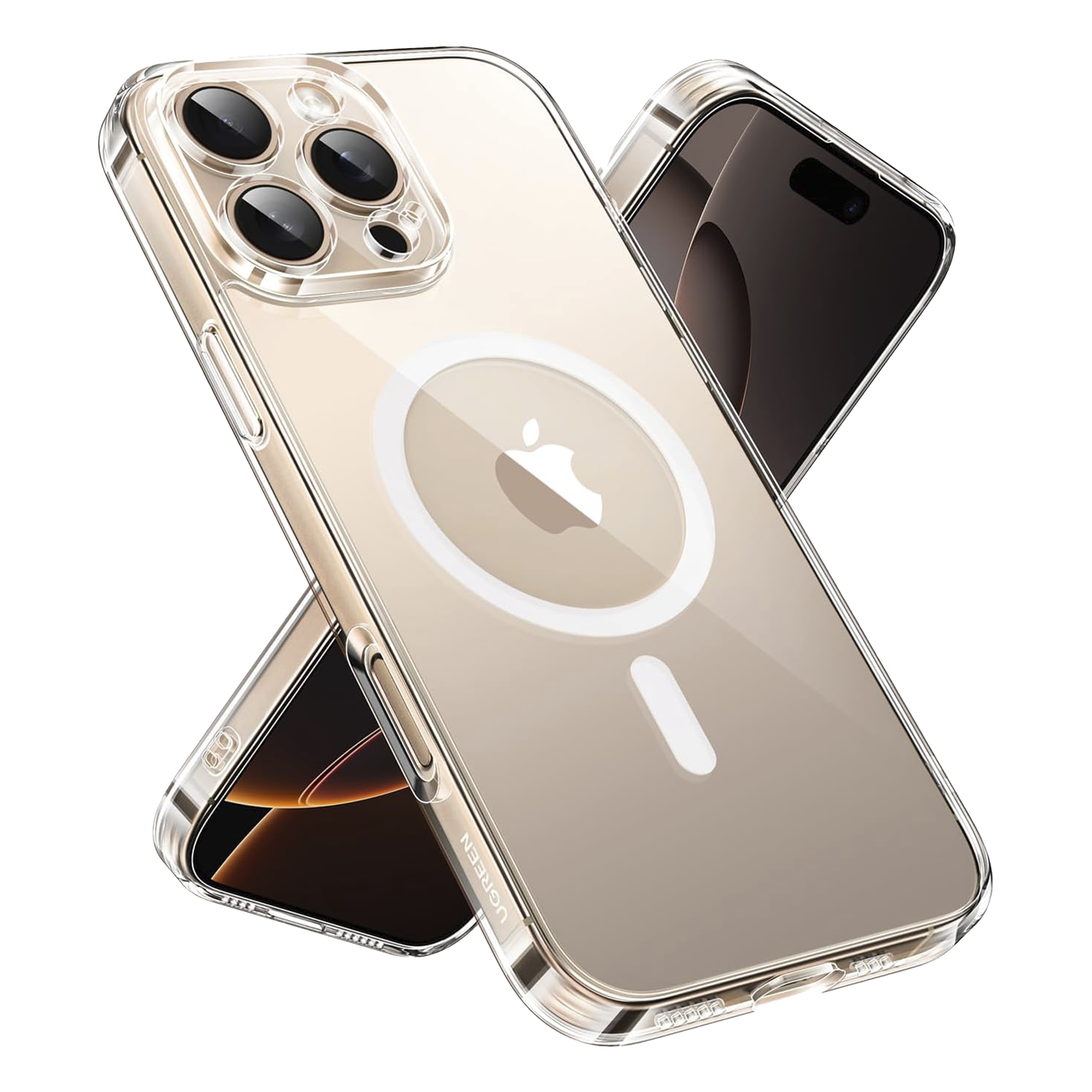 Funda protectora magnética transparente UGREEN Classy para iPhone 16 Pro (transparente) · SKU 45927