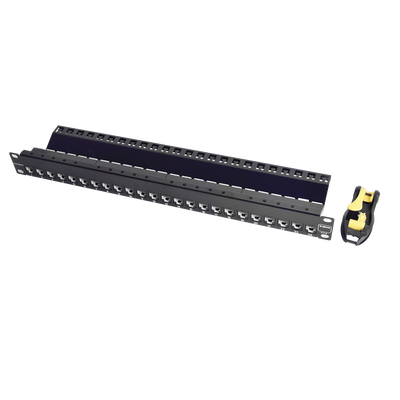 Patch Panel UTP Z-MAX de 24 Puertos, Precargado con Jacks Categoría 6, Plano, 1UR