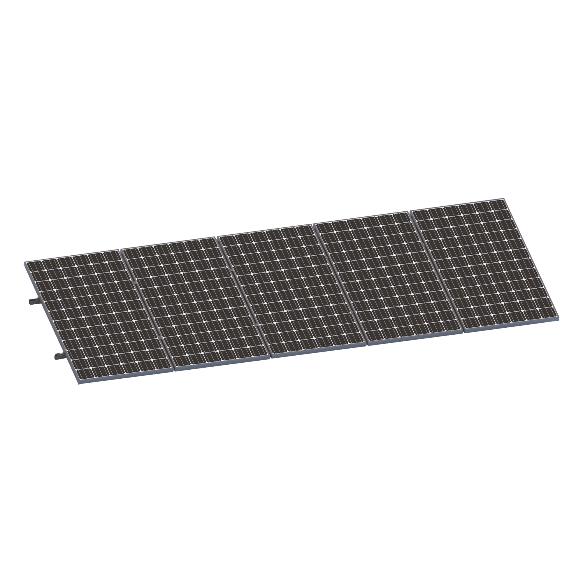 Kit de Minirieles para Panel Solar / Arreglo 1x5 / Módulos 35 mm / Fijación en Lámina — EPCOM POWERLINE · SKU VEKTORMINIKIT1X5