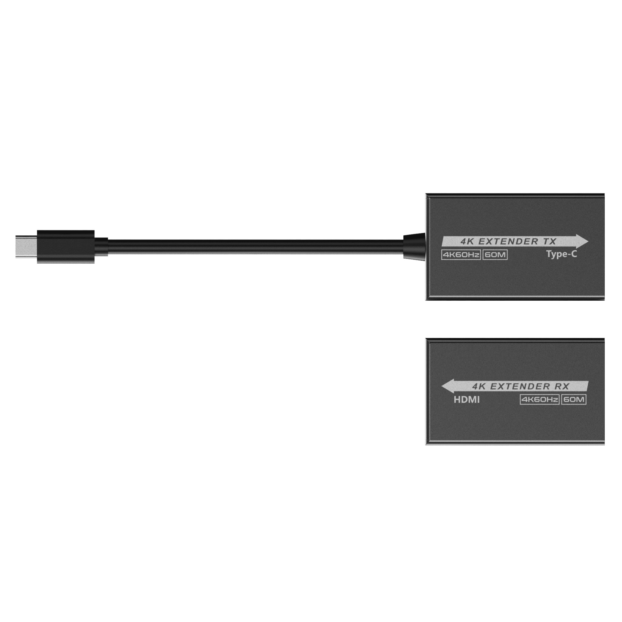 Extensor Mini 4K120Hz USB-C a HDMI | Transmisión 18 Gbps | Distancia 60m 4K@60Hz | HDR10 / HDCP 2.2 | Protección ESD ±8KV | Alimentación por Fuente de Señal