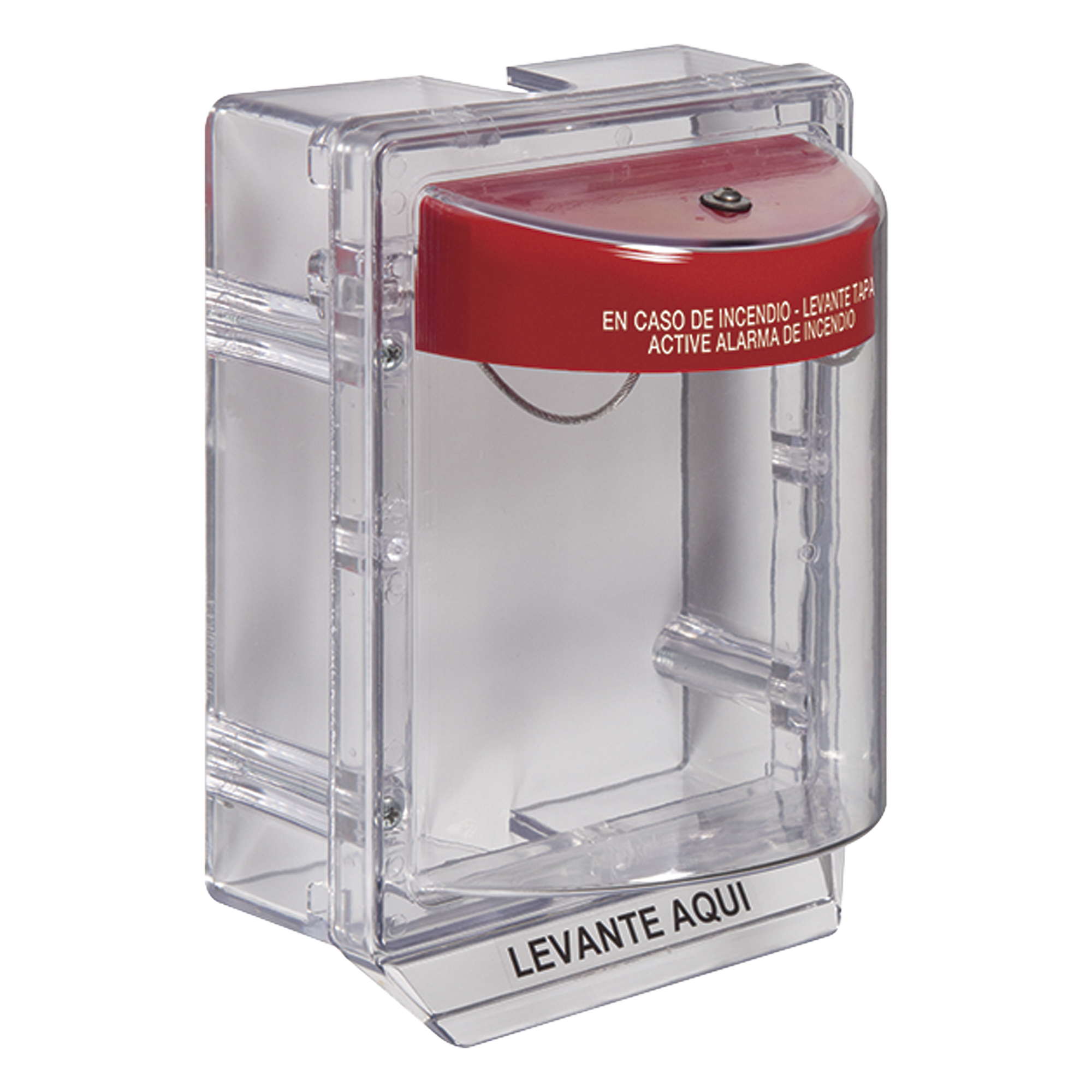 Cubierta Protectora Serie Stopper II® De Policarbonato, Con Bocina, Espaciador Transparente, Etiqueta en Español  — STI · SKU STI-1130-ES