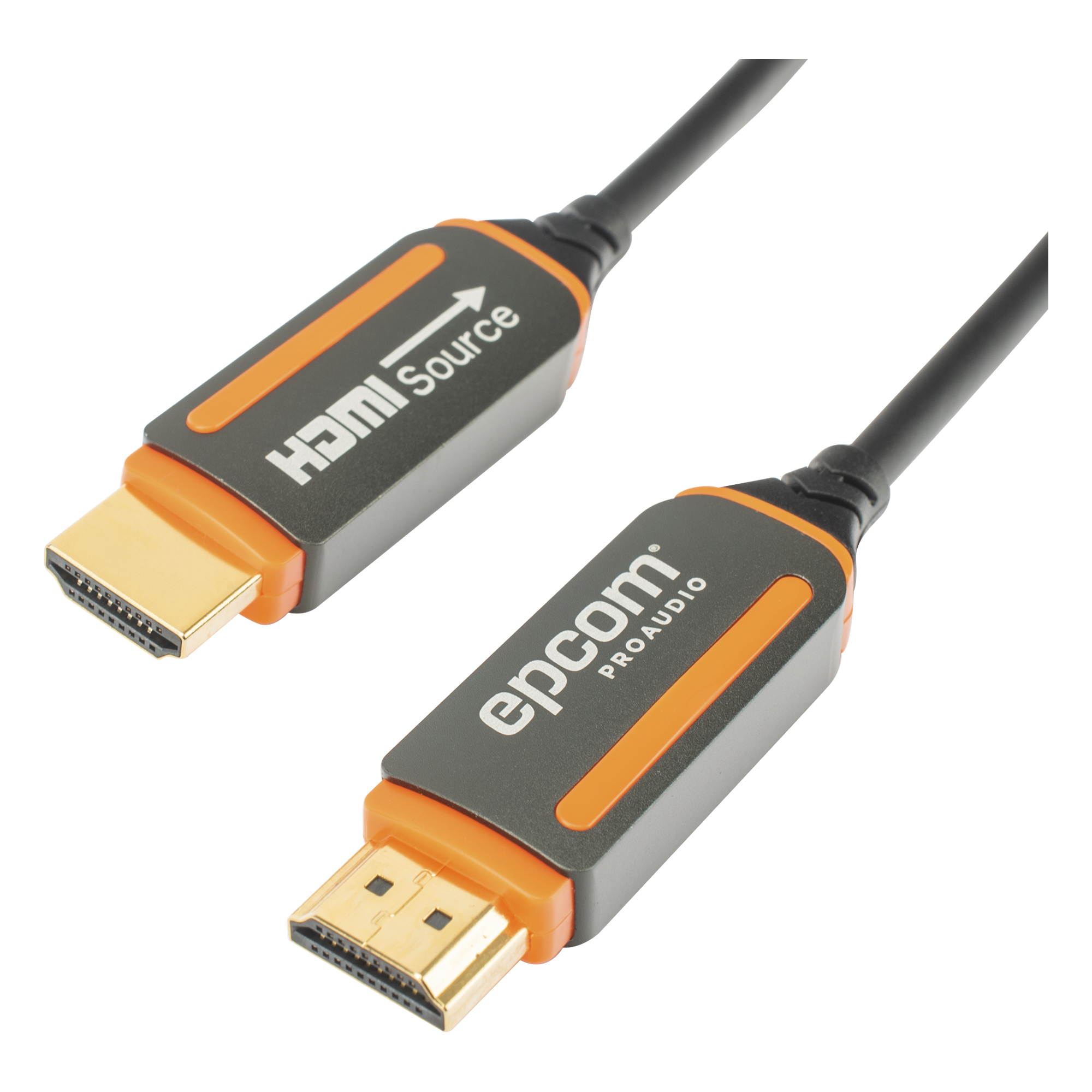 Cable HDMI de Fibra Óptica de 30 Metros (98.43 Pies) | Alta Definición | Versión 2.0 | Alta Velocidad 18Gbps | 4K@60Hz | HDCP 2.2 | Resistente a EMI y RFI — EPCOM PROAUDIO · SKU EP-FOH-4K-30M
