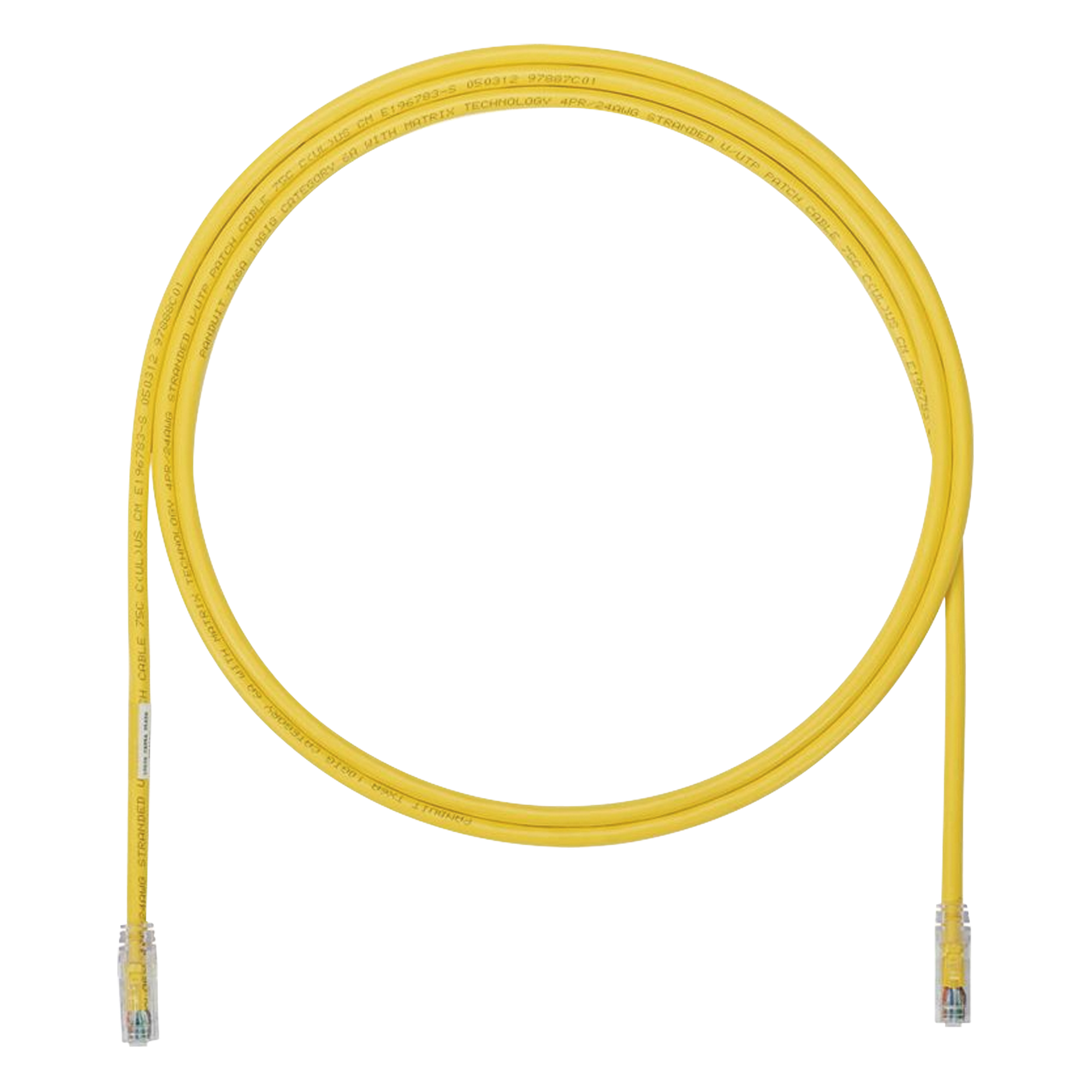 Cable de Parcheo UTP, Cat6A, 24 AWG, CM, Color Amarillo, 5.49 Metros (18 Pies) — PANDUIT · SKU UTP6AX18YL