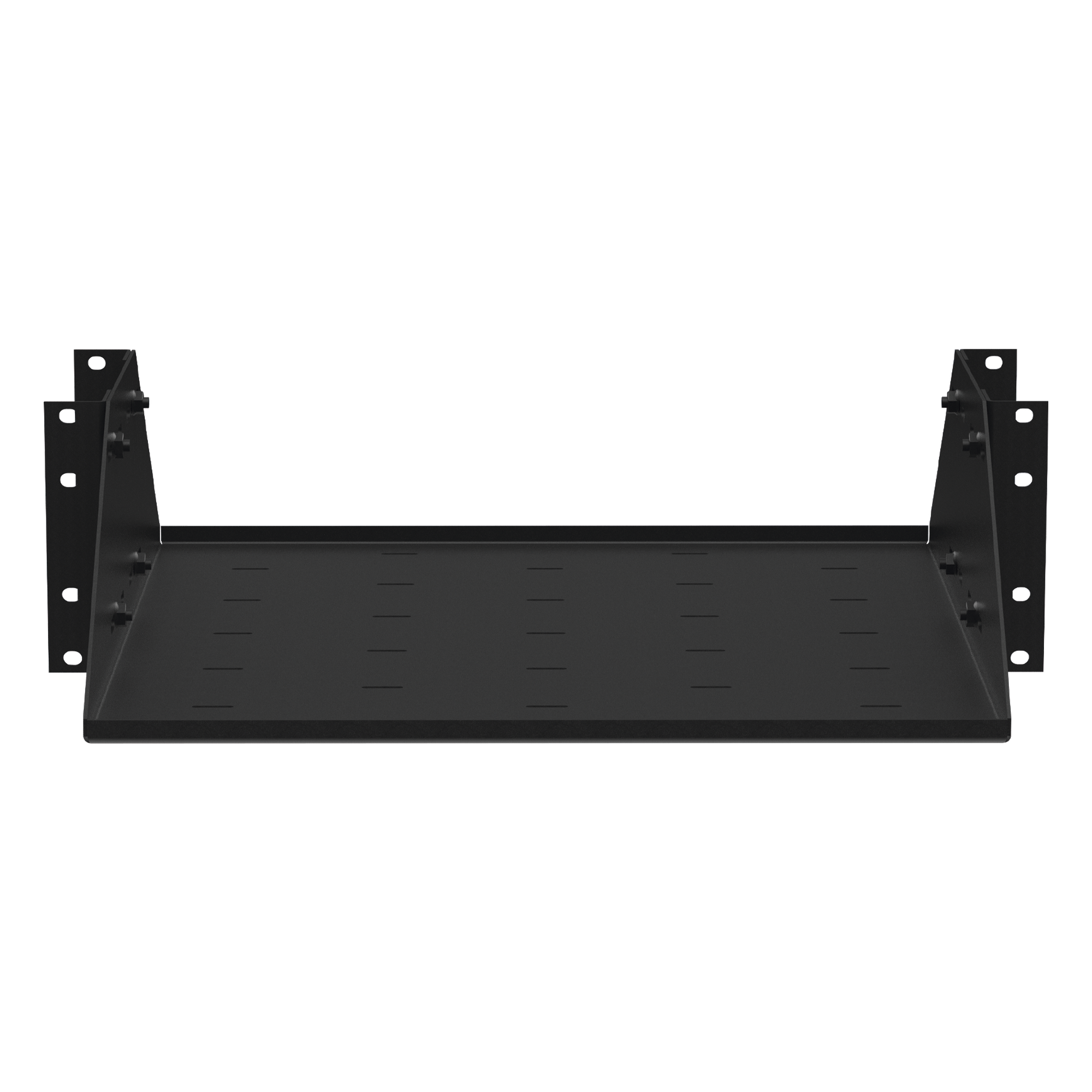 Charola para Soportar Equipos en Rack de 19", Profundidad Ajustable hasta 484 mm. 150 Kg de Carga, Compatible con Racks de Doble Perforación, 3U