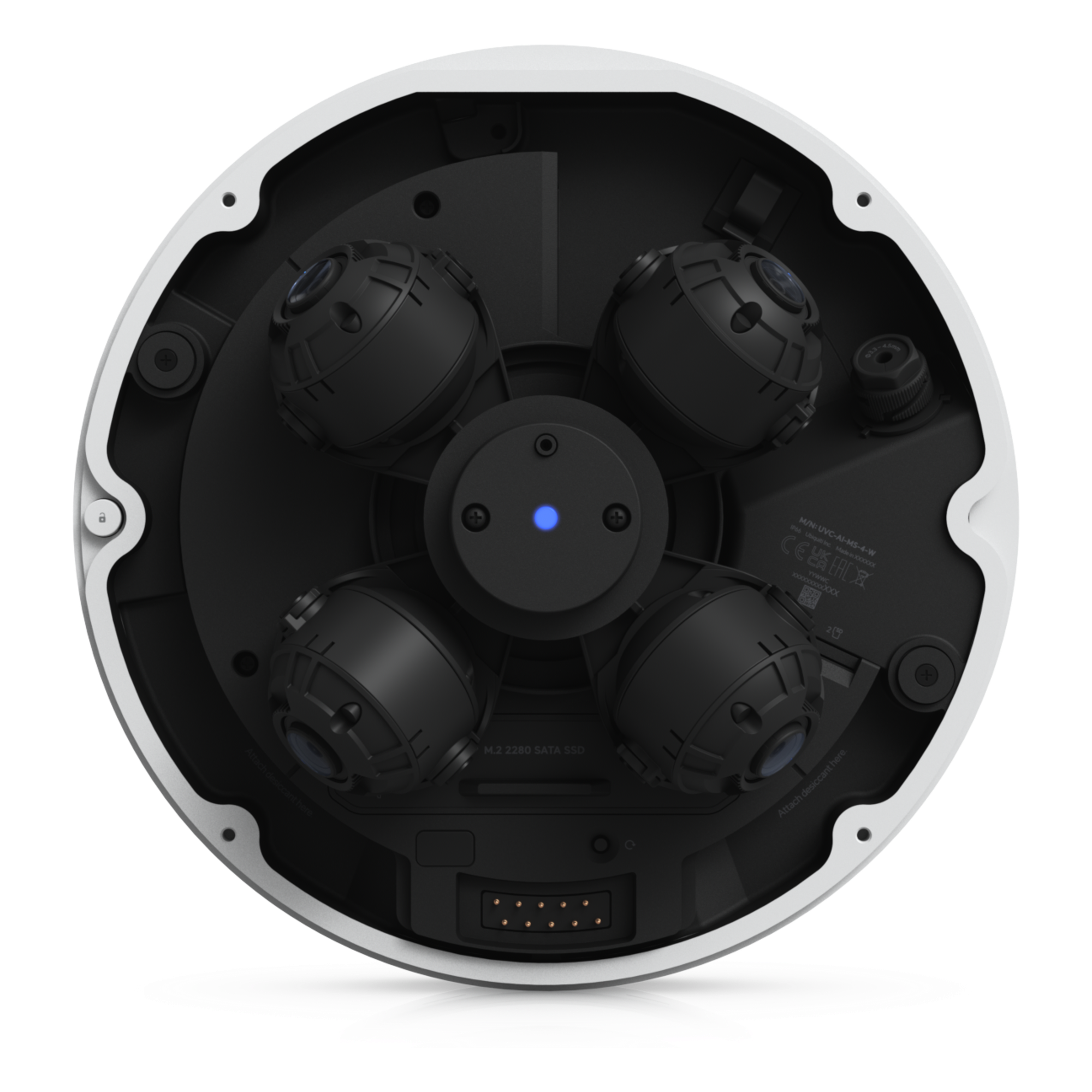 Cámara Multisensor IP / 32 MP (4×8 MP) / 4 Lentes Ajustables / Zoom Óptico 2.33× / IR 20 m (65.6 ft) / AI Multi-TOPS / PoE++ / IP66 IK10