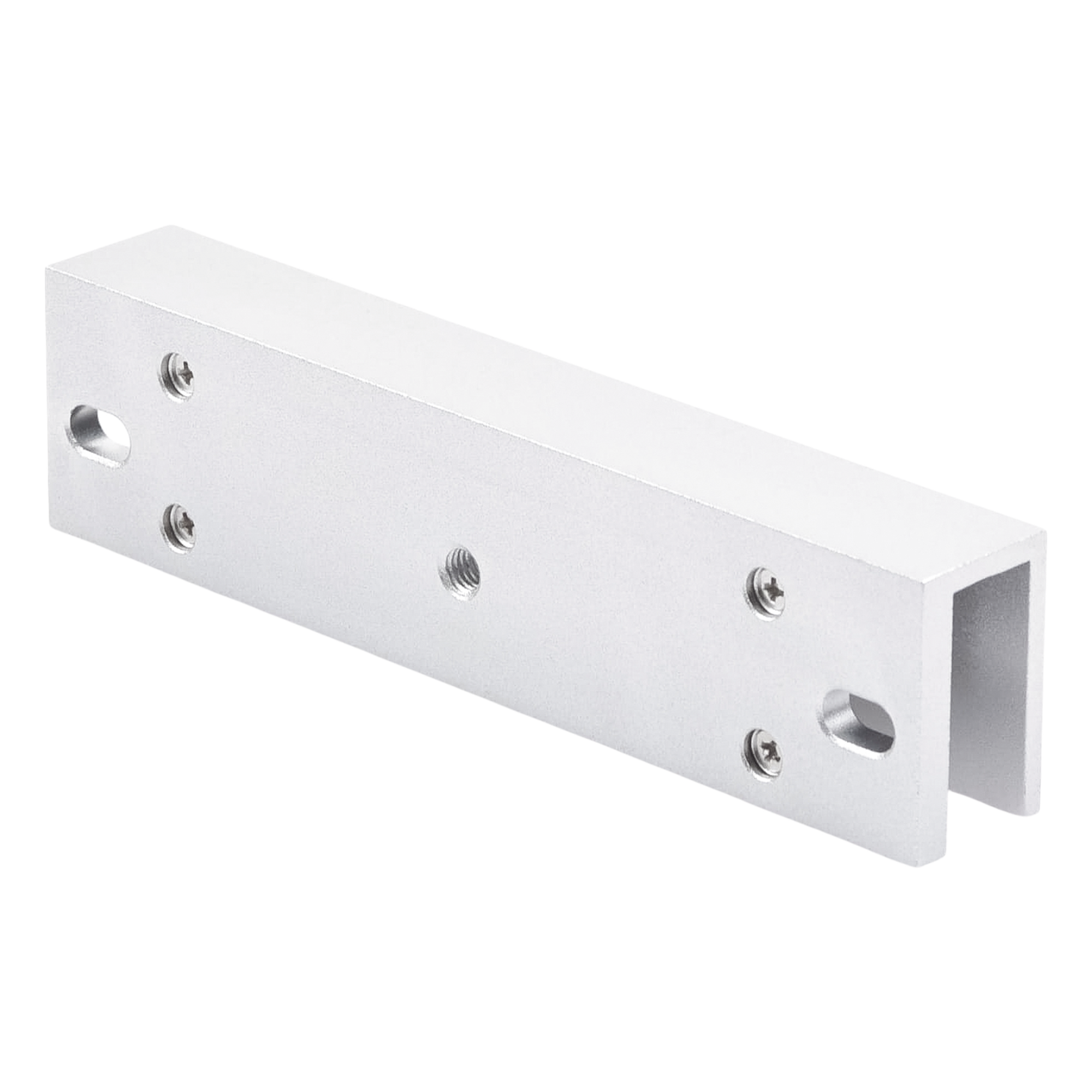 Montaje en "U" para Instalación de Chapa Magnética DS-K4H258S en Puerta de Cristal (Vidrio) — HIKVISION · SKU DS-K4H258-U