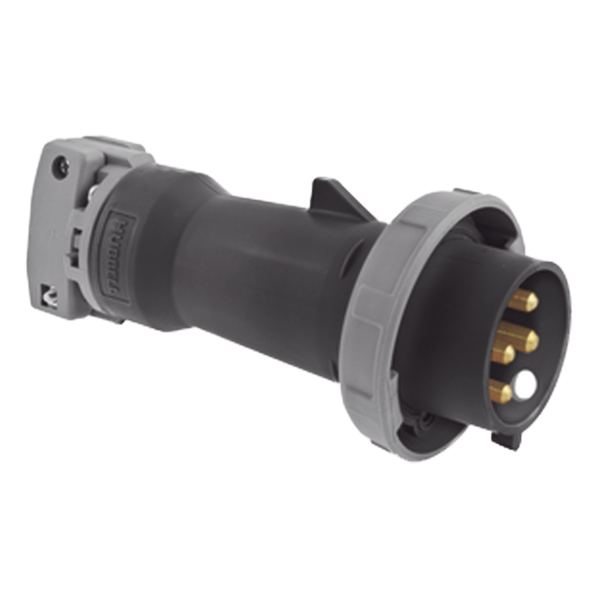 Enchufe Macho Pin and Sleeve Trifásico / 60 A 600 VCA 3 Fases / 3 Polos 4 Hilos / Hermético / Grado Industrial / Color Negro. — HUBBELL · SKU HUB-HBL-460-P5W