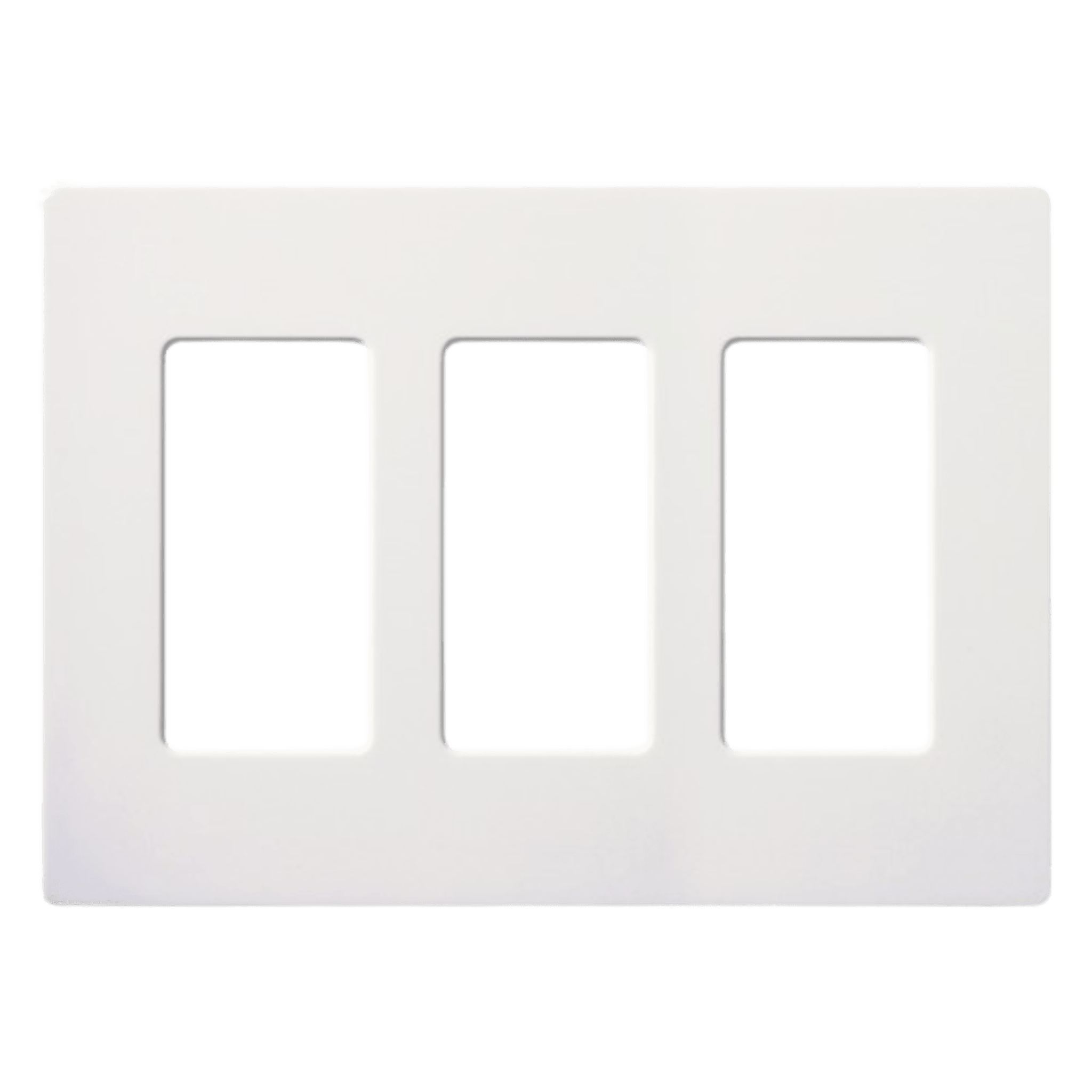 Placa de pared Claro de 3 espacios sin tornillos visibles, color blanco brillante, para atenuadores, apagadores y controles Pico Lutron — LUTRON ELECTRONICS · SKU CW3WH
