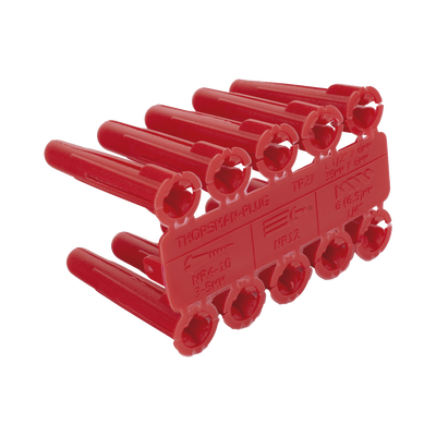 Taquete de 1/4 plástico paquete de 100 piezas para fijar objetos con tornillo en muros y techos de concreto o superficies sólidas, compatible con tornillo TH10X de 10 x 1 1/2" (1103-03100) 